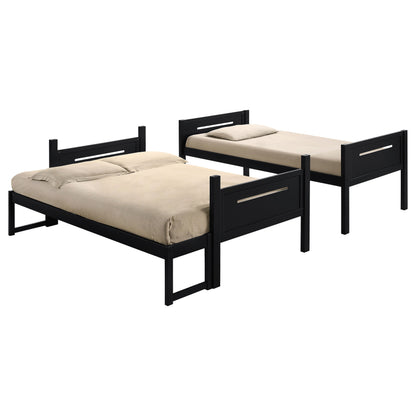 Littleton Wood Twin Over Full Bunk Bed Black