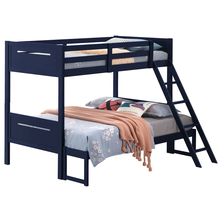 Littleton Wood Twin Over Full Bunk Bed Blue