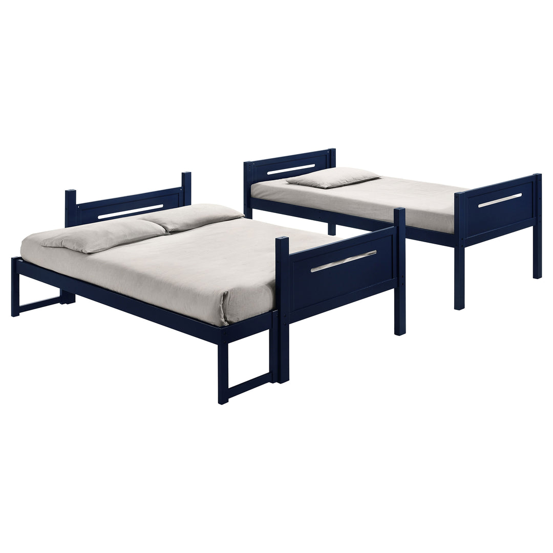 Littleton Wood Twin Over Full Bunk Bed Blue