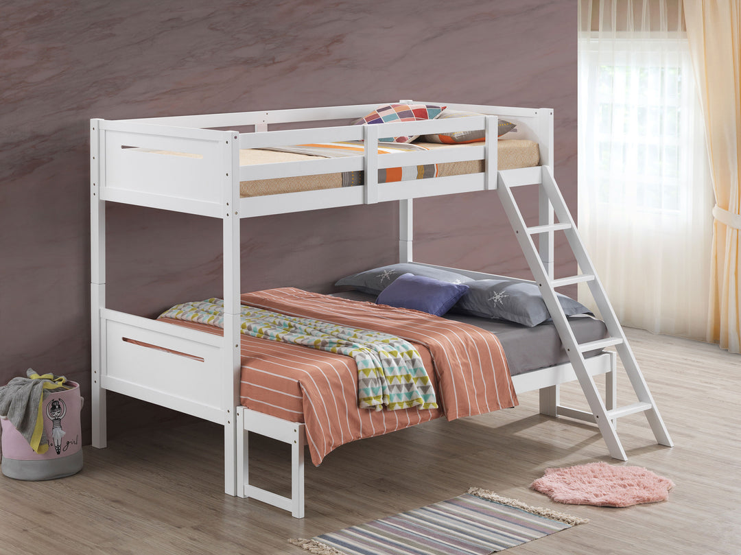 Littleton Wood Twin Over Full Bunk Bed White