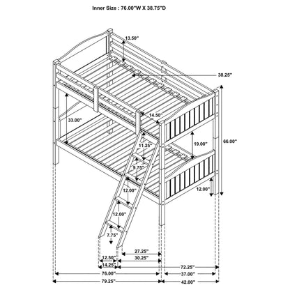 Arlo Wood Twin Over Twin Bunk Bed Espresso