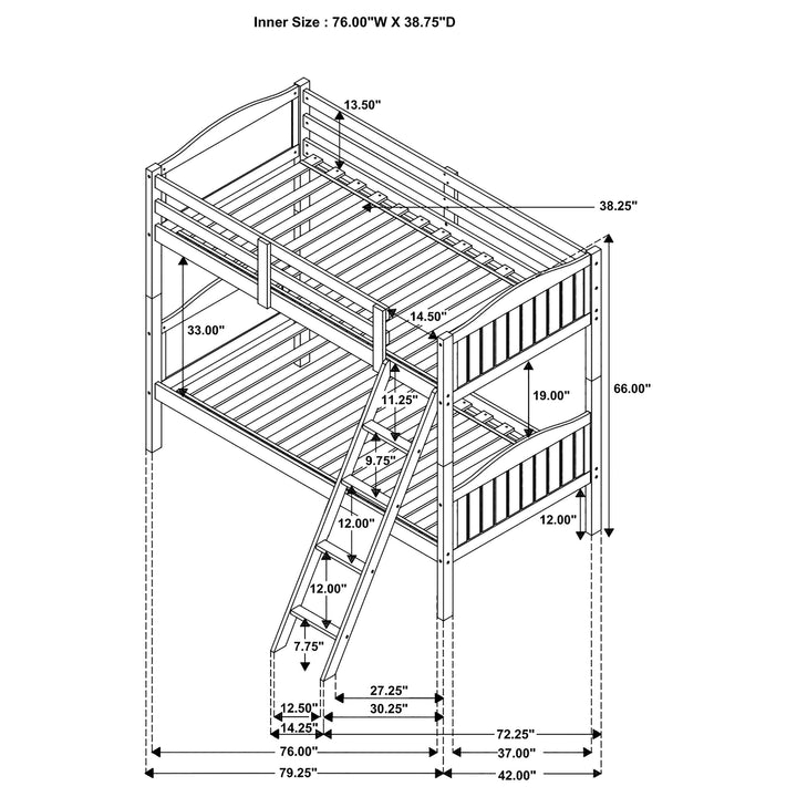 Arlo Wood Twin Over Twin Bunk Bed Espresso