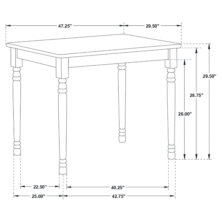 Taffee Rectangle Dining Table Natural Brown and White