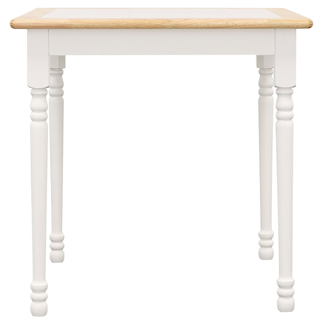 Carlene Square Top Dining Table Natural Brown and White