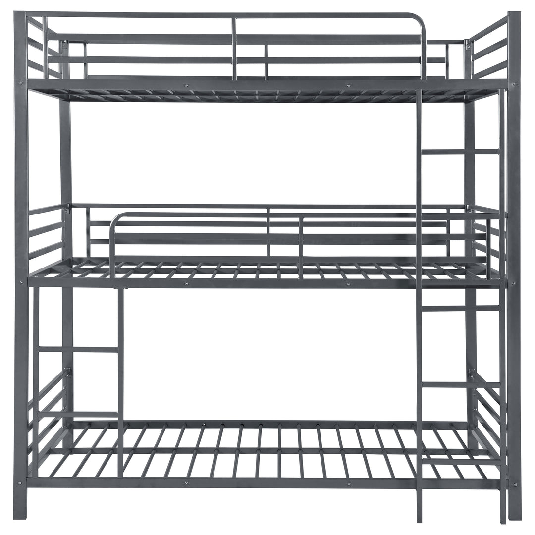 Maynard Metal Twin Triple Bunk Bed Gunmetal