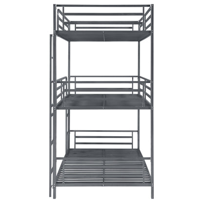 Maynard Metal Twin Triple Bunk Bed Gunmetal