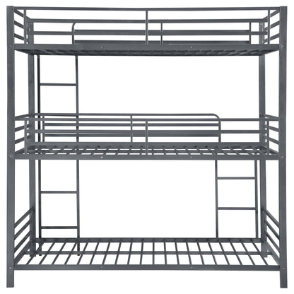 Maynard Metal Twin Triple Bunk Bed Gunmetal