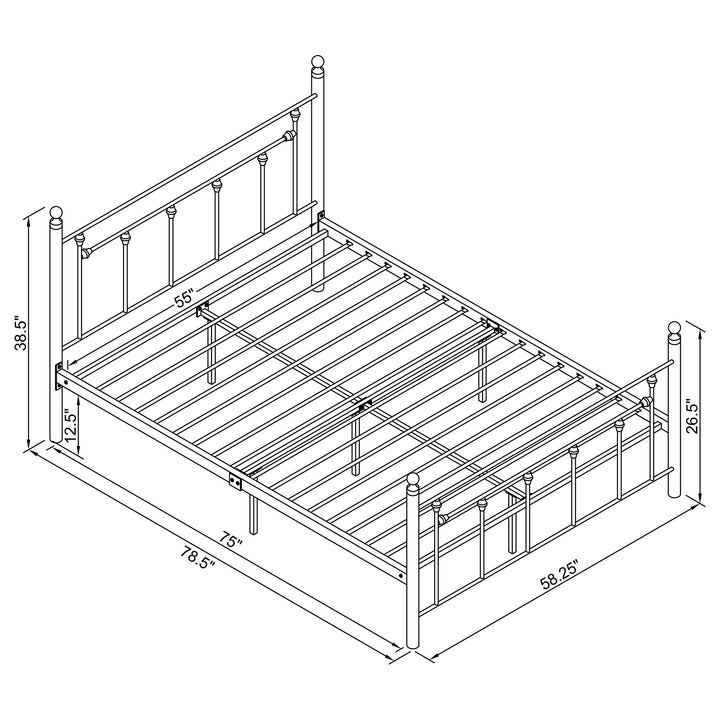 Canon Metal Full Open Frame Bed White