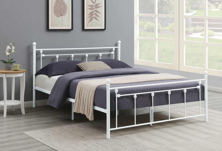 Canon Metal Queen Open Frame Bed White