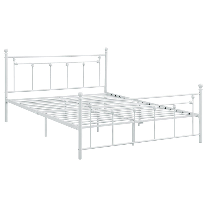 Canon Metal Queen Open Frame Bed White