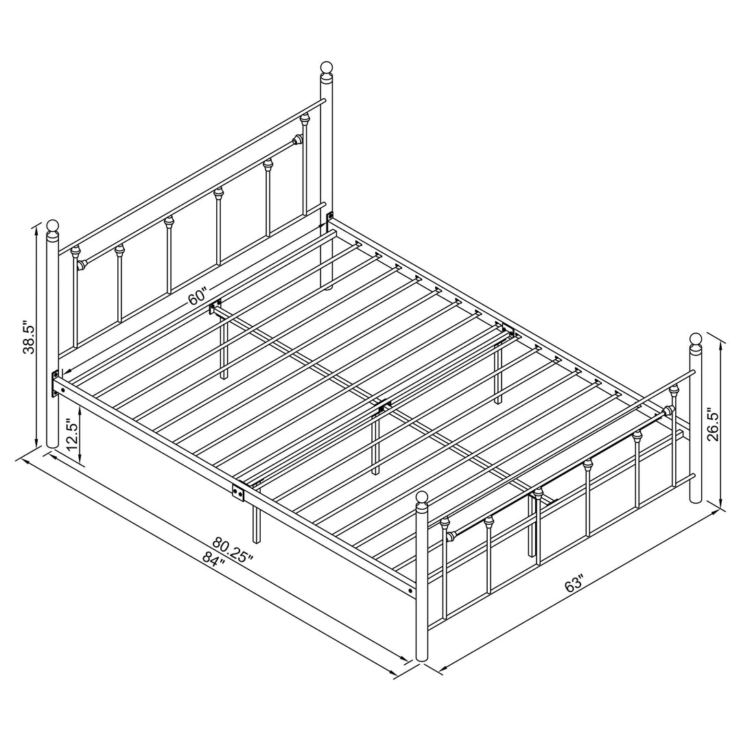 Canon Metal Queen Open Frame Bed White