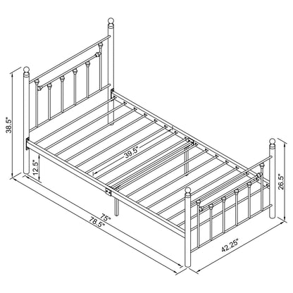 Canon Metal Twin Open Frame Bed White