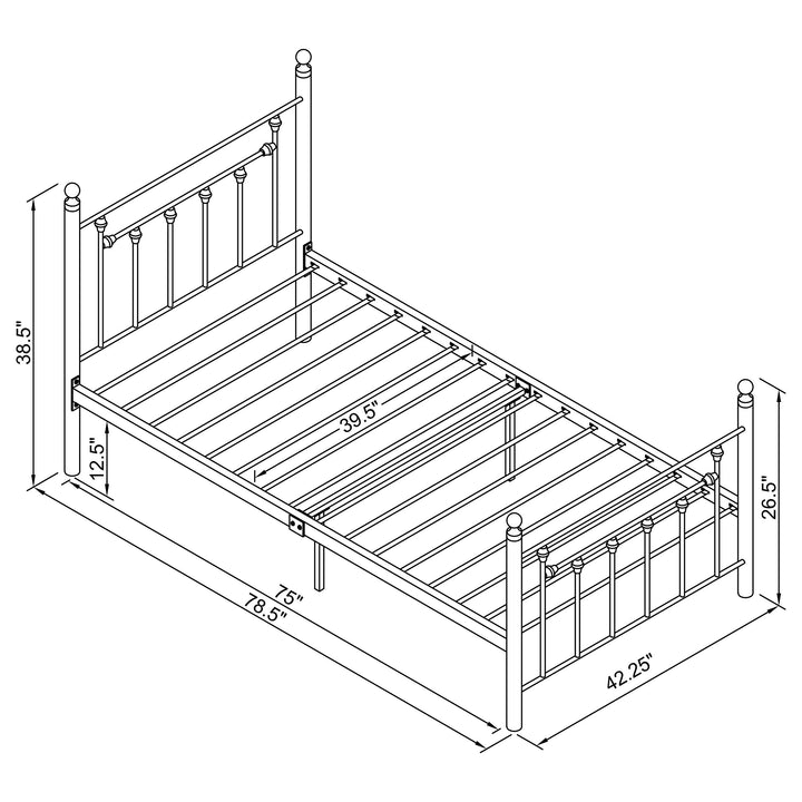 Canon Metal Twin Open Frame Bed White