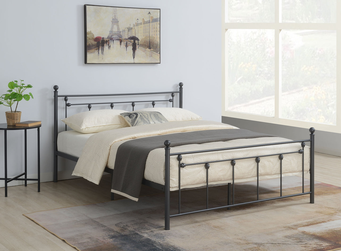 Canon Metal Queen Open Frame Bed Gunmetal