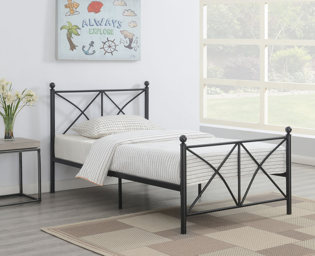 Hart Metal Full Open Frame Bed Matte Black