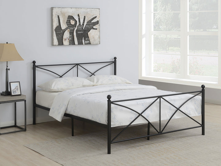 Hart Metal Queen Open Frame Bed Matte Black