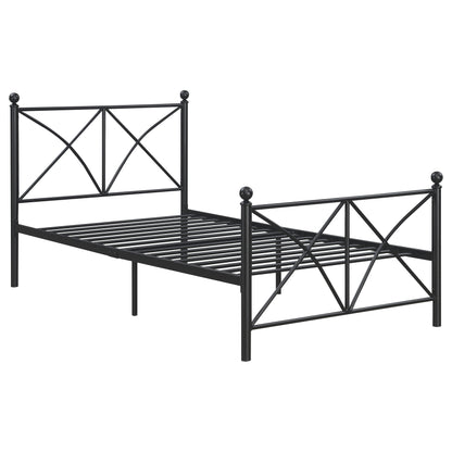 Hart Metal Twin Open Frame Bed Matte Black