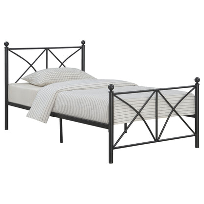 Hart Metal Twin Open Frame Bed Matte Black