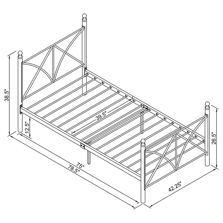 Hart Metal Twin Open Frame Bed Matte Black