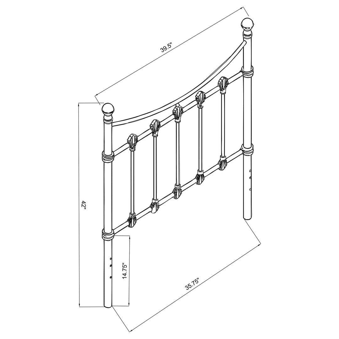 Marie Metal Twin Open Frame Headboard White