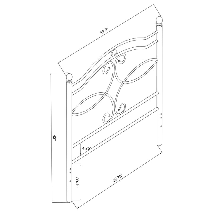 Callie Metal Twin Open Frame Headboard Matte Black