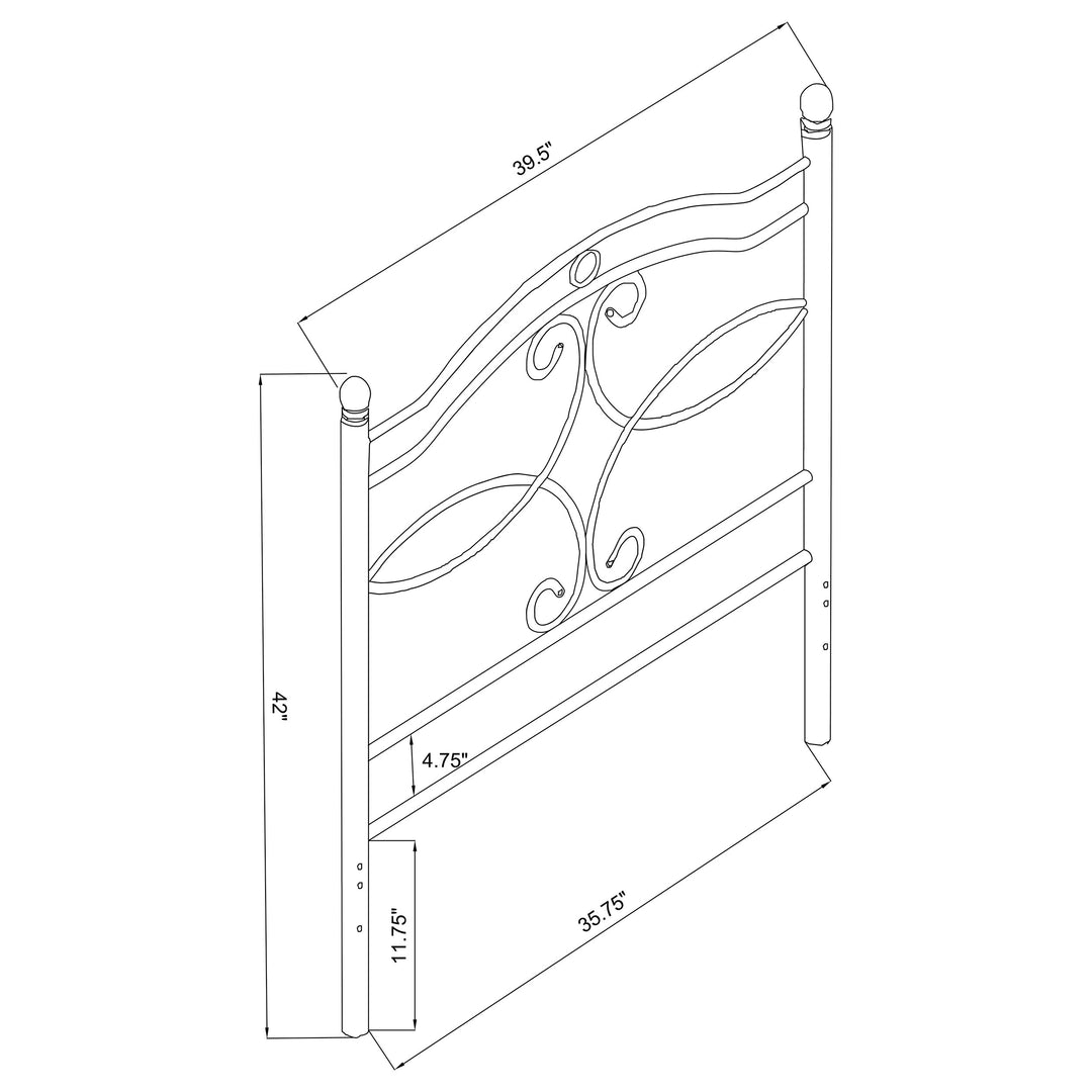 Callie Metal Twin Open Frame Headboard Matte Black