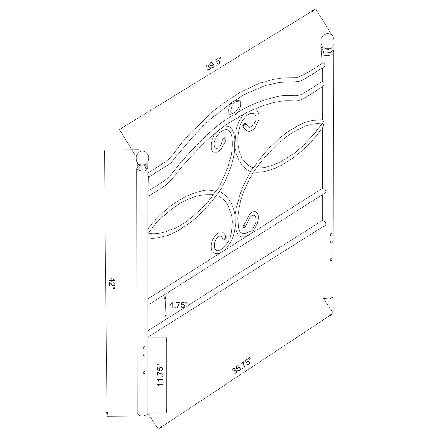 Callie Metal Twin Open Frame Headboard Matte Black