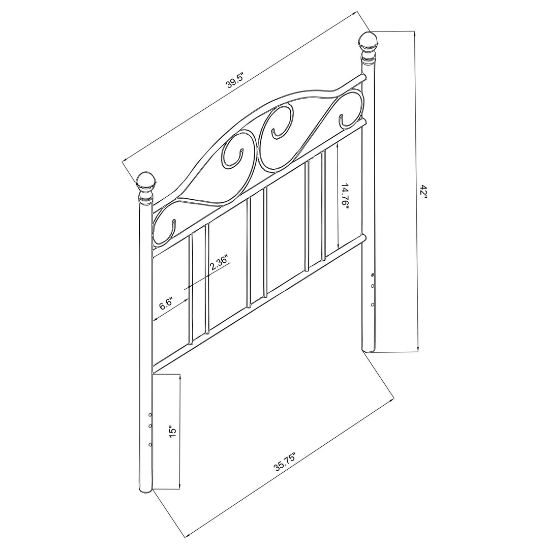 Ellis Metal Twin Open Frame Headboard Dark Bronze