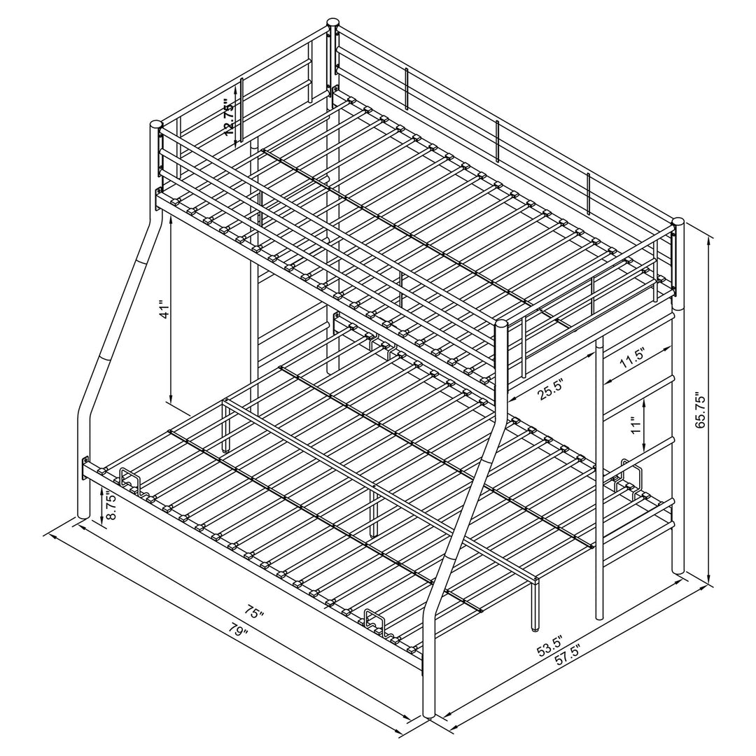 Hayward Metal Twin Over Full Bunk Bed Black