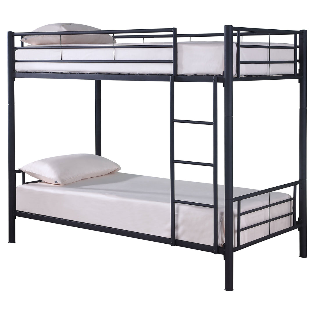 Hayward Metal Twin Over Twin Bunk Bed Black