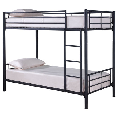 Hayward Metal Twin Over Twin Bunk Bed Black