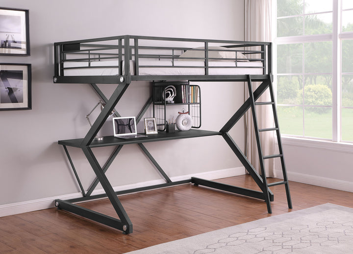 Parkview Full Workstation Loft Bed Black