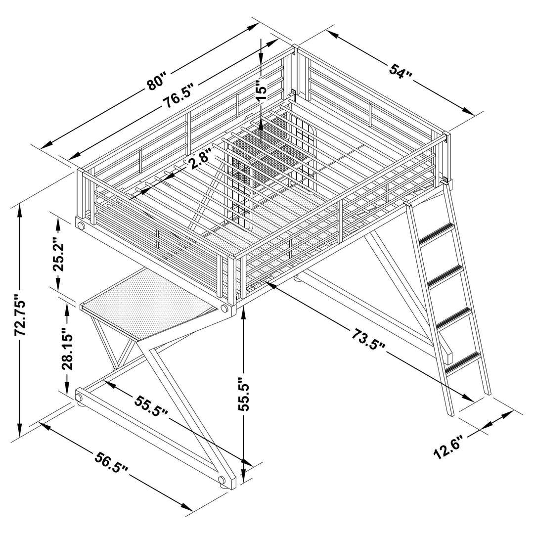 Parkview Full Workstation Loft Bed Black