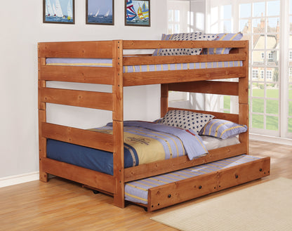 Wrangle Hill Wood Full Over Full Bunk Bed Amber Wash