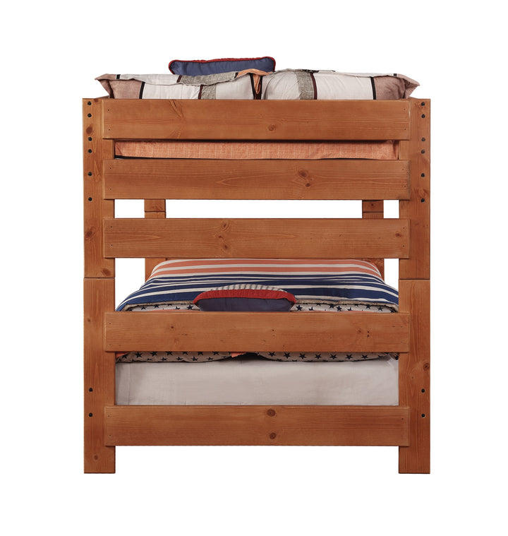 Wrangle Hill Wood Full Over Full Bunk Bed Amber Wash