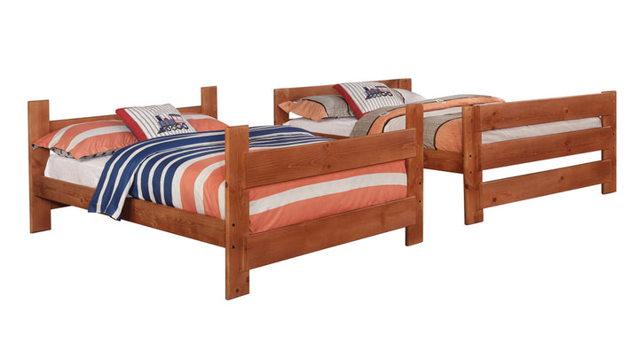 Wrangle Hill Wood Full Over Full Bunk Bed Amber Wash