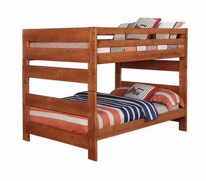 Wrangle Hill Wood Full Over Full Bunk Bed Amber Wash