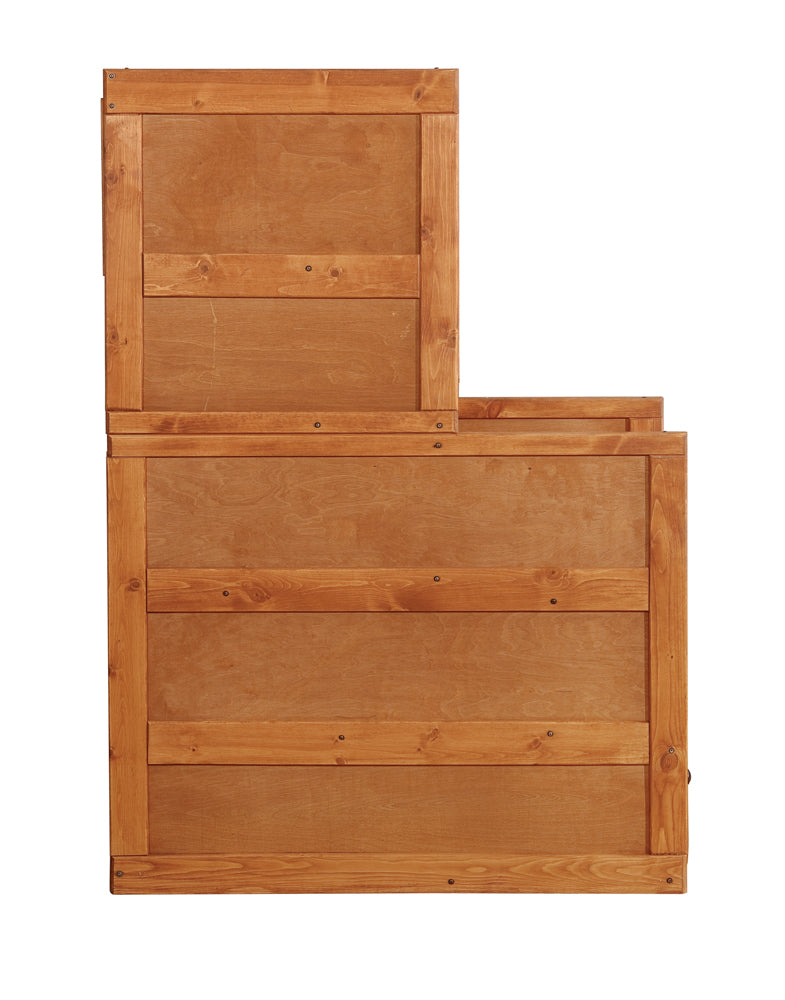 Wrangle Hill 4-drawer Stairway Chest Washed Amber