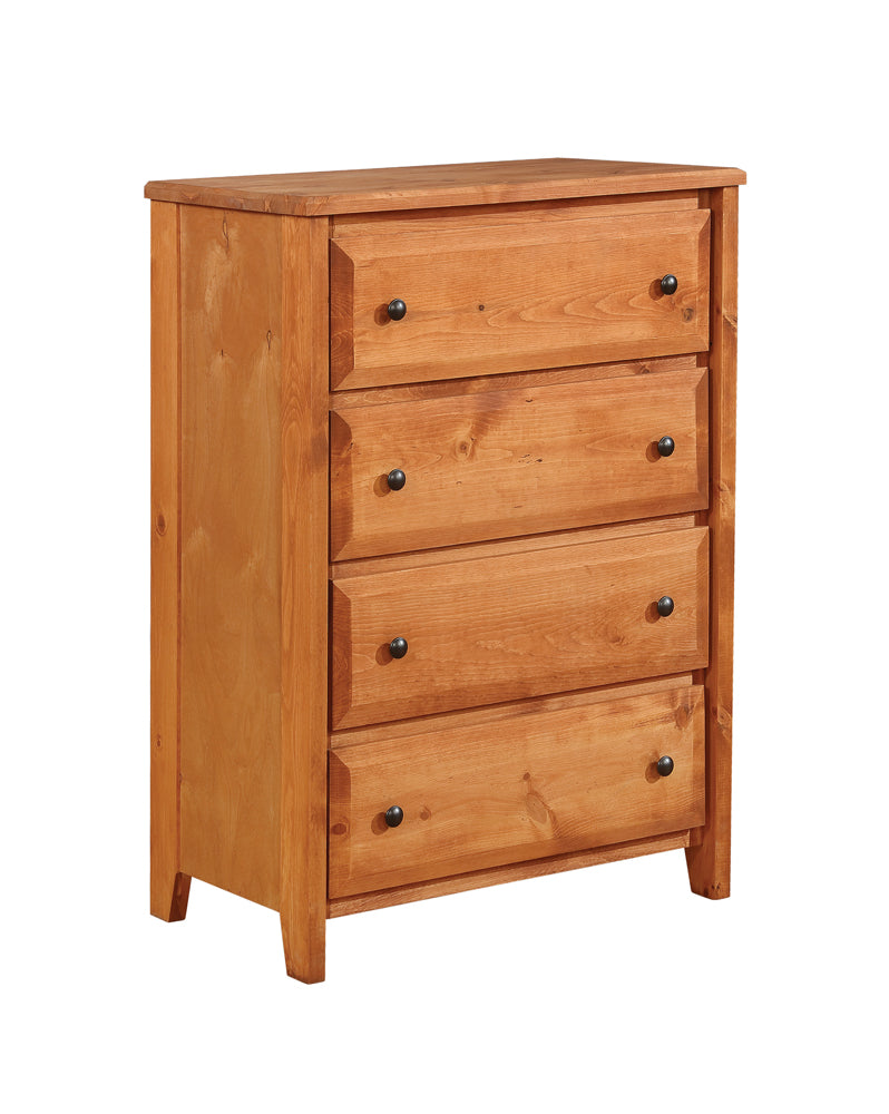 Wrangle Hill 4-drawer Bedroom Chest Washed Amber