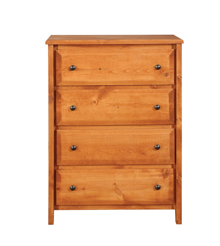 Wrangle Hill 4-drawer Bedroom Chest Washed Amber