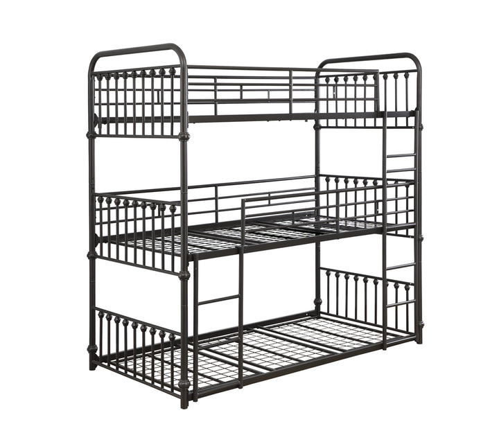 Navarino Twin Triple Bunk Bed Dark Bronze