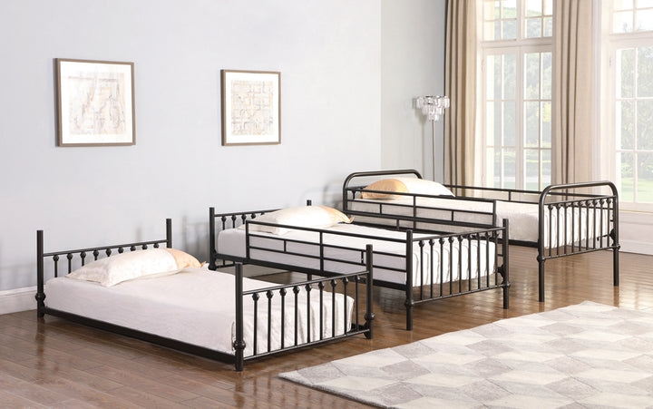 Navarino Twin Triple Bunk Bed Dark Bronze