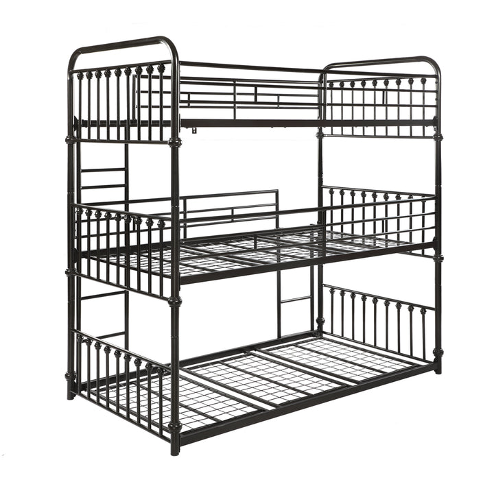 Navarino Twin Triple Bunk Bed Dark Bronze