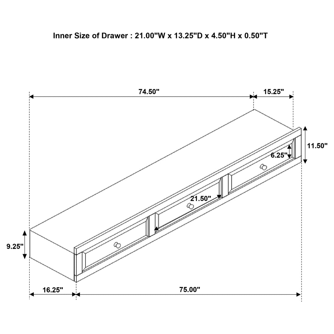 Elliott 3-drawer Wood Under Bed Storage Cappuccino