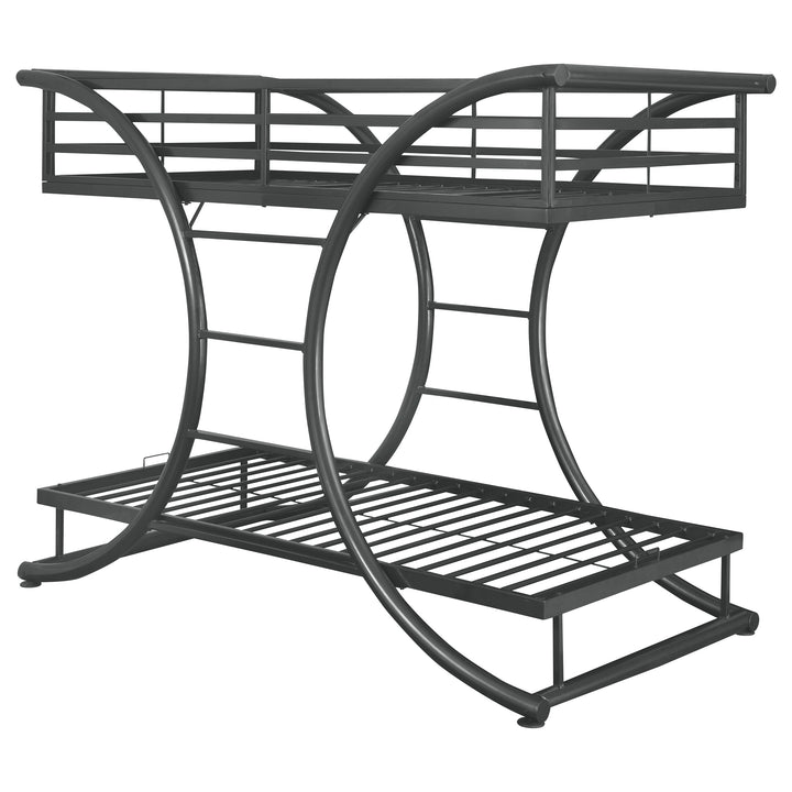 Stephan Metal Twin Over Twin Bunk Bed Gunmetal