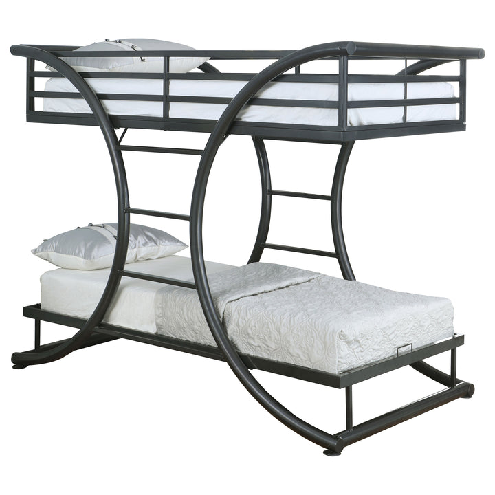 Stephan Metal Twin Over Twin Bunk Bed Gunmetal