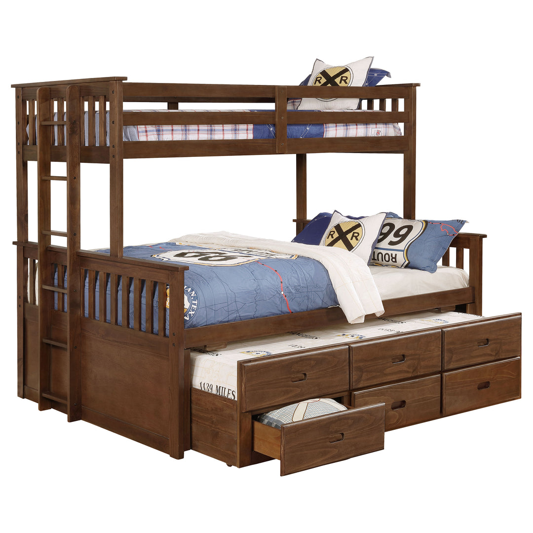 Atkin 3-drawer Twin XL Over Queen Bunk Bed Weathered Walnut