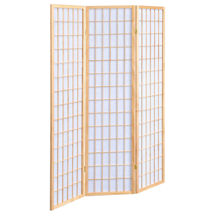 Carrie 3-panel Folding Screen Natural and White