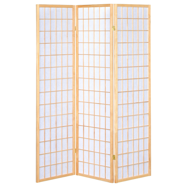 Carrie 3-panel Folding Screen Natural and White