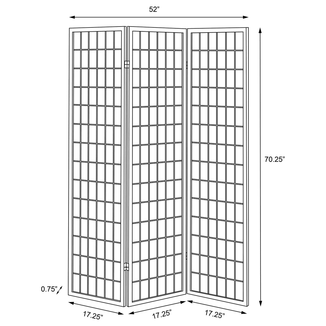 Carrie 3-panel Folding Screen Natural and White